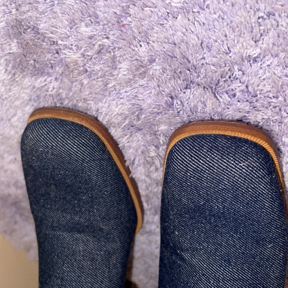 Donald J Pliner Womens Denim Pumps Blue Stretch Square Toe Block Heel Slip On 8N - Picture 8 of 11